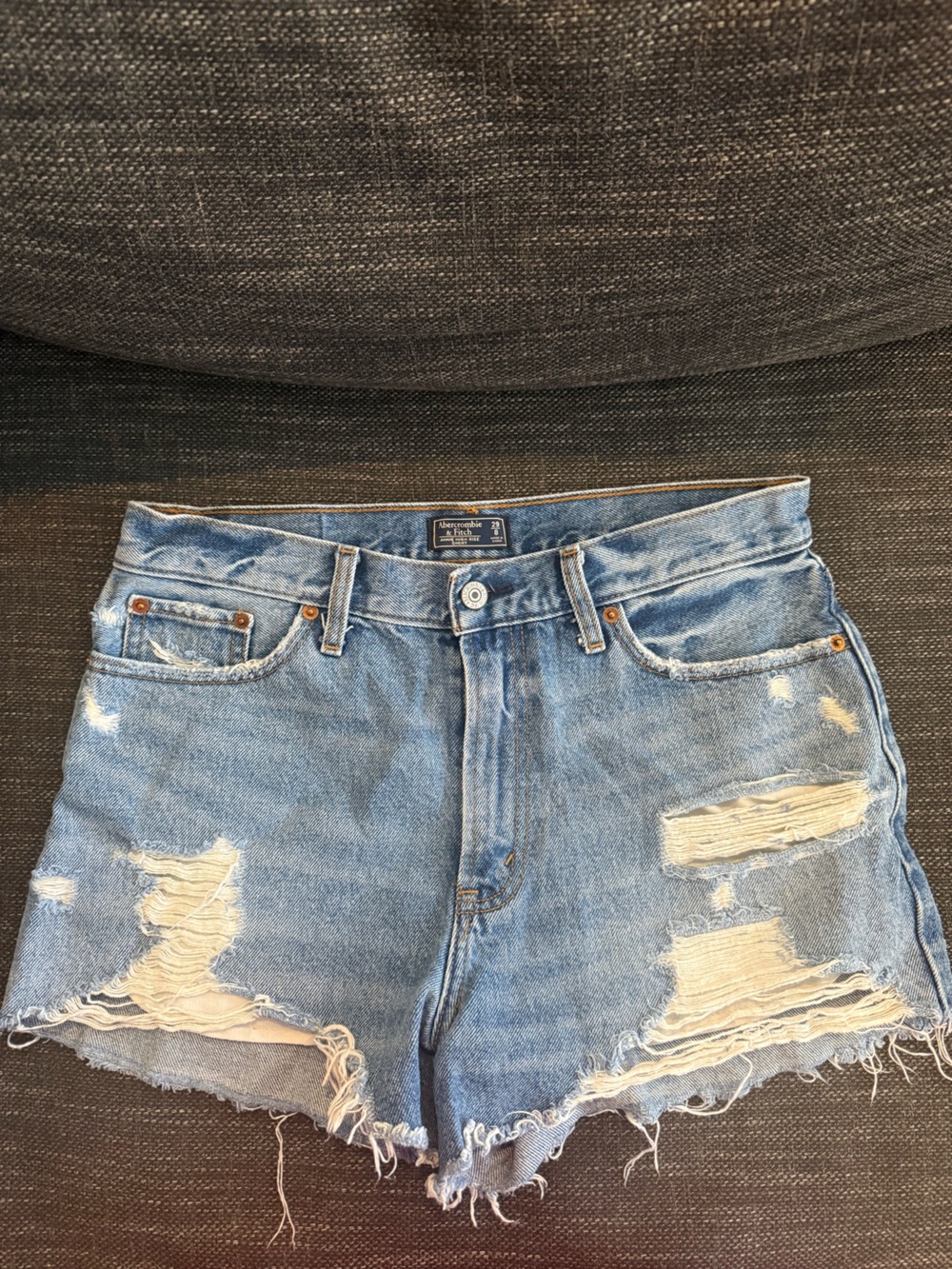 Abercrombie & Fitch Light Blue Distressed Boyfriend Jeans